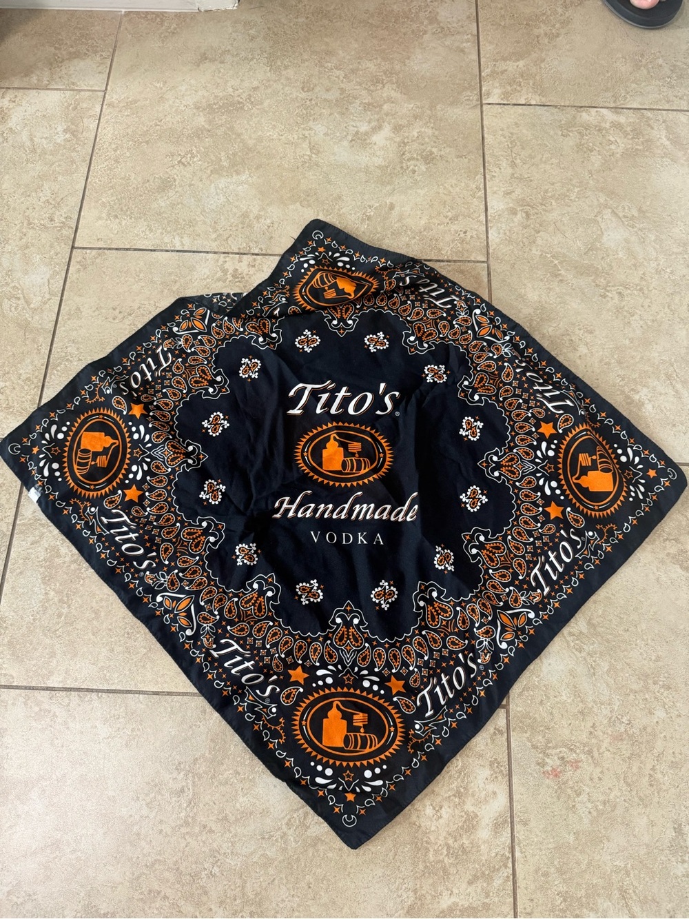 Tito's Handmade Vodka Black & Orange Promotional Bandana